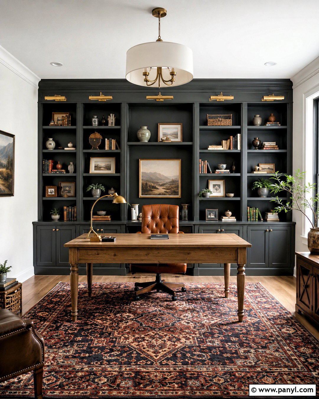 Snowbound Walls With Dark Built-In Shelves - 35 snowbound sherwin williams walls