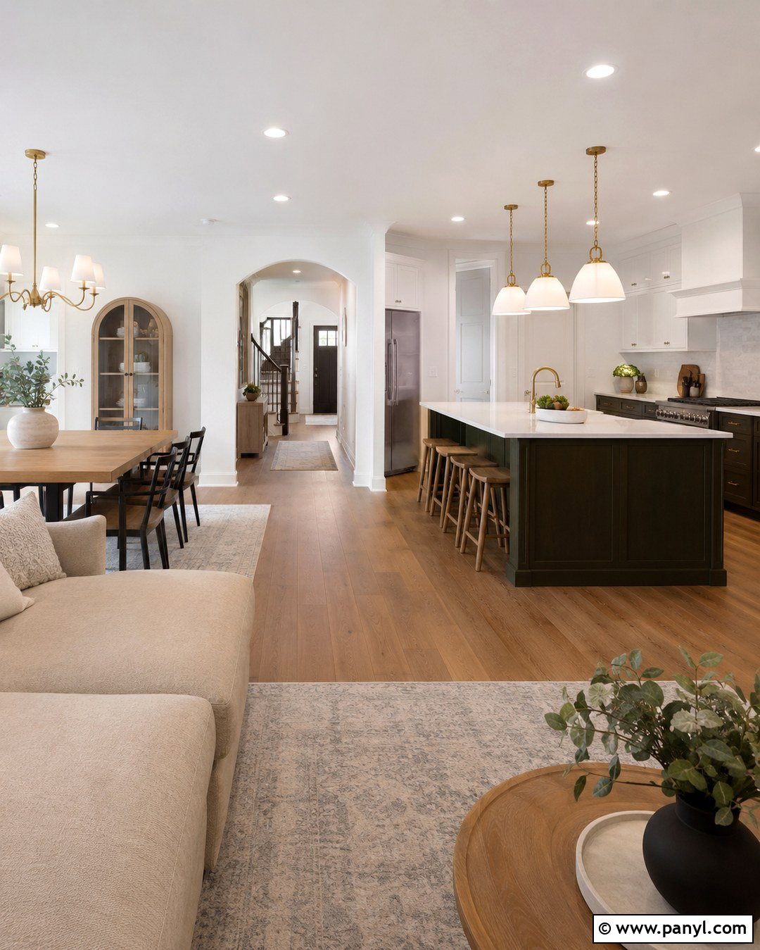 Snowfall White Walls In An Open Floor Plan - 20 Snowfall White Benjamin Moore Walls