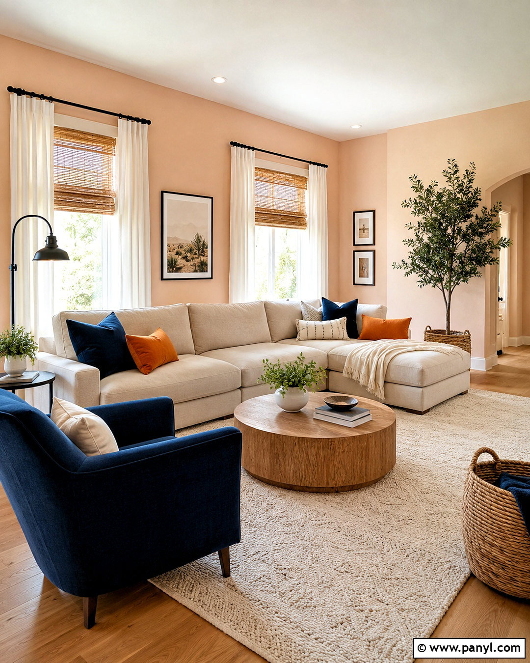 Soft Apricot Living Room Walls - 20 light wall colors for living room ideas