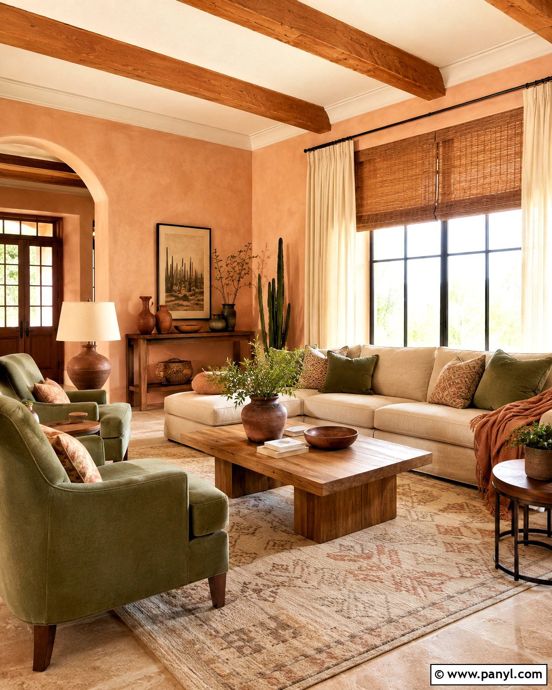 Soft Apricot Living Room - 20 living room pastel colors