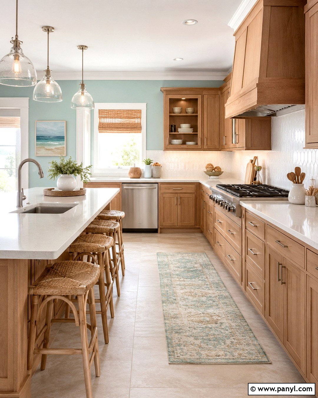 Soft Aqua Kitchen Walls - 20 Kitchen Wall Colours With Oak Cabinets