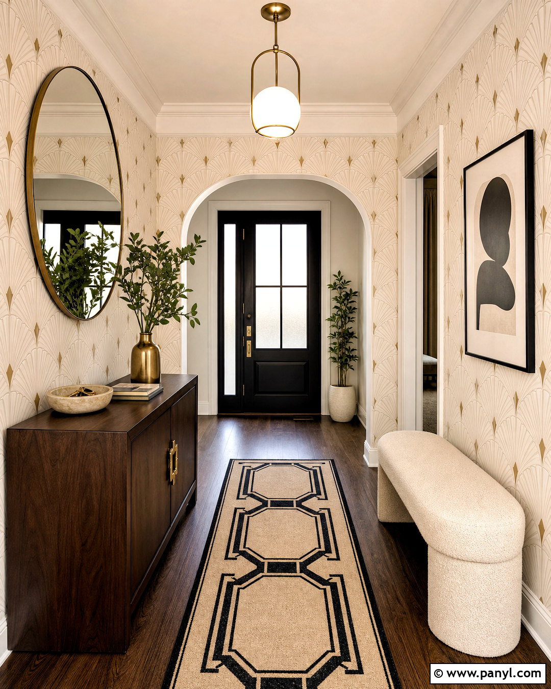 Soft Beige Art Deco Wallpaper Entryway - 20 soft beige wallpaper ideas