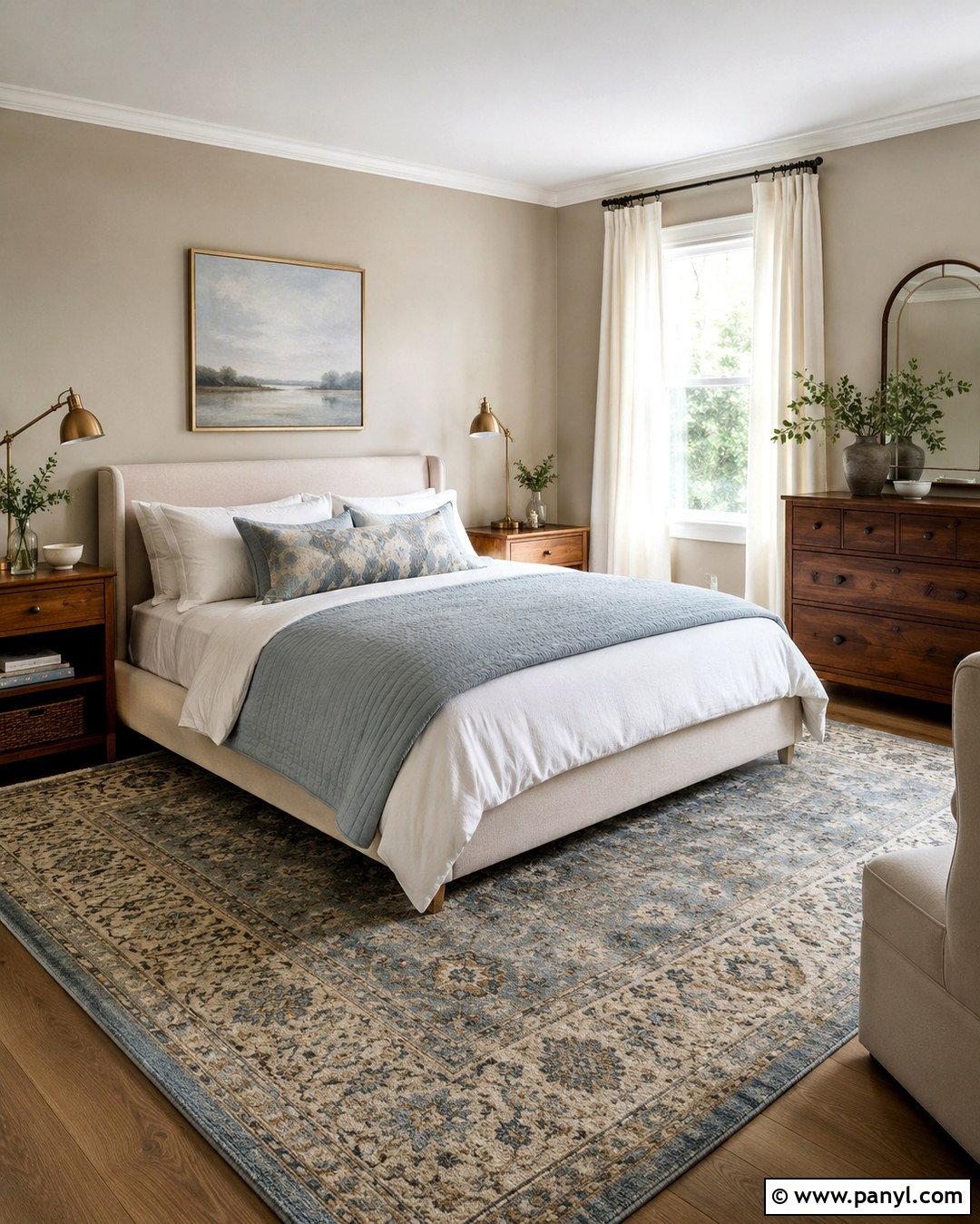 Soft Beige Bedroom With Dusty Blue - 20 Soft Beige Wall Color Ideas