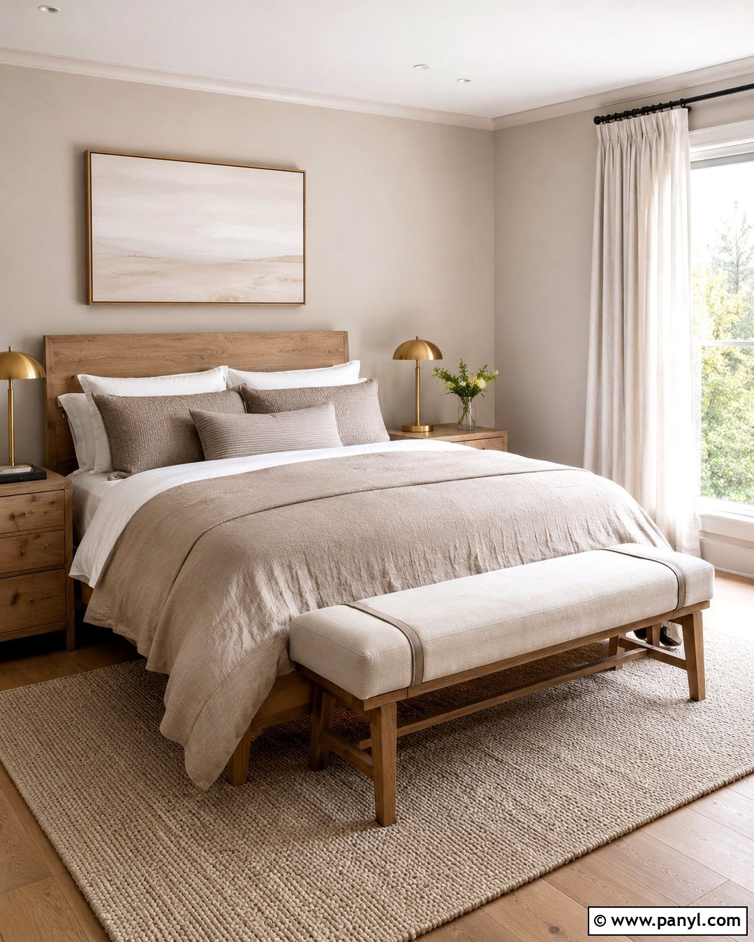 Soft Beige Bedroom With Oak Furniture - 20 Soft Beige Wall Color Ideas