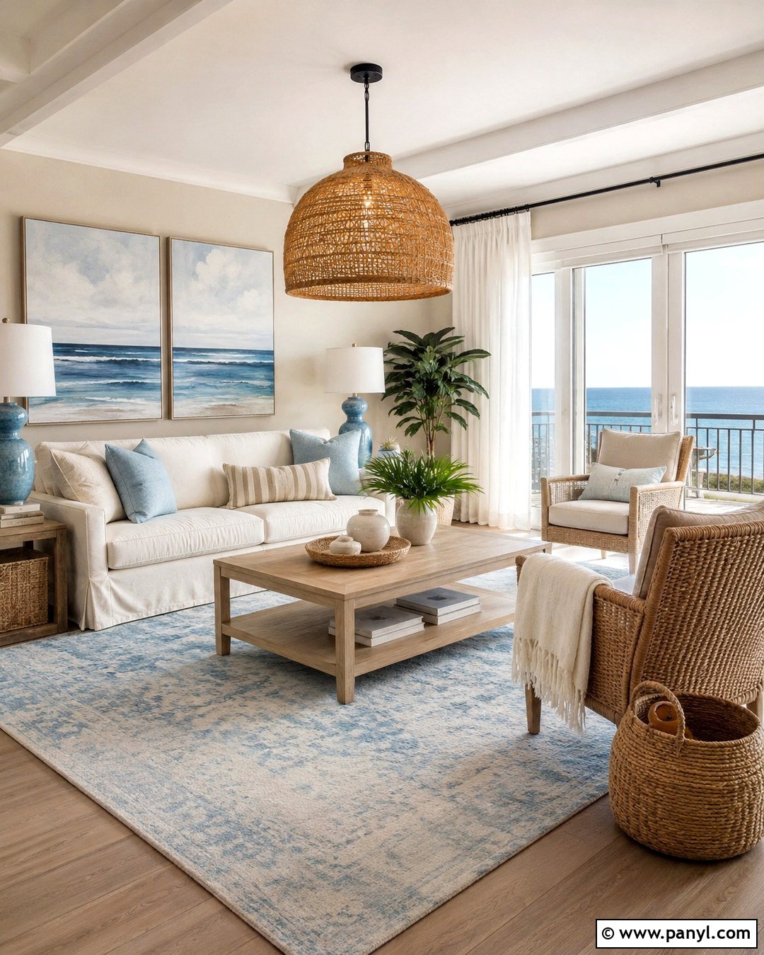 Soft Beige Coastal Room With Soft Blue - 20 Soft Beige Wall Color Ideas