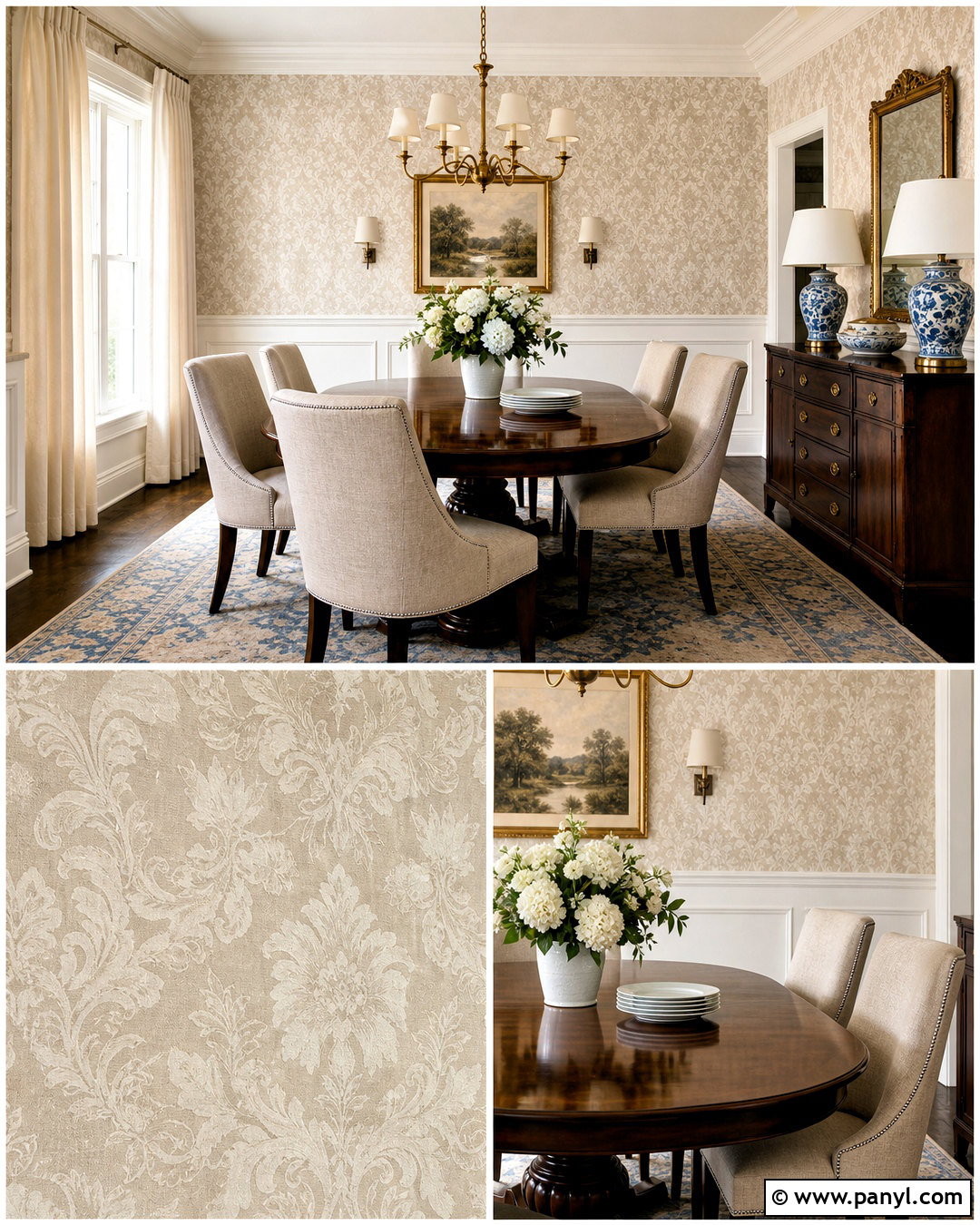 Soft Beige Damask Wallpaper Dining Room - 20 soft beige wallpaper ideas