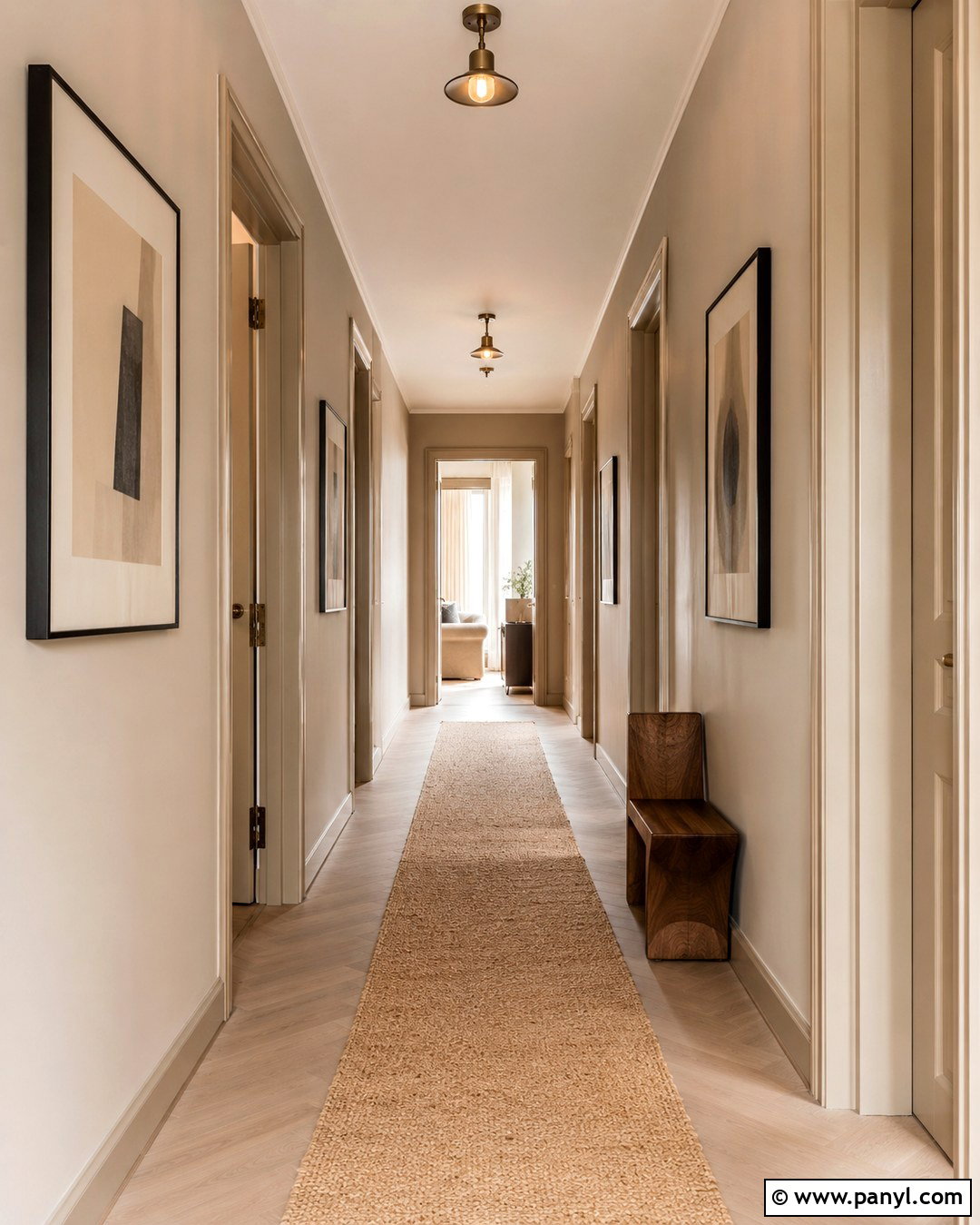 Soft Beige Hallway With Color Drenching - 20 Soft Beige Wall Color Ideas