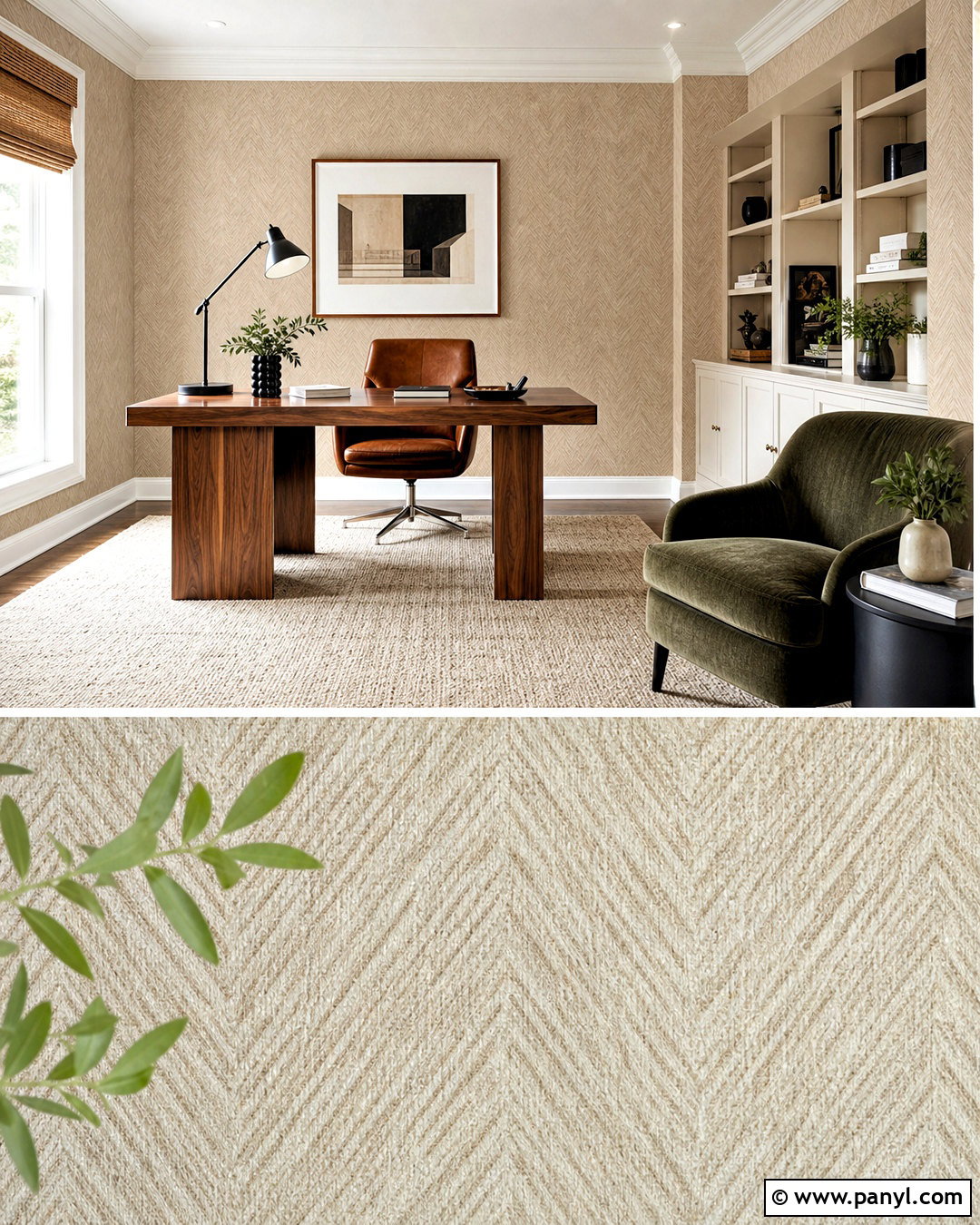 Soft Beige Herringbone Wallpaper Home Office - 20 soft beige wallpaper ideas