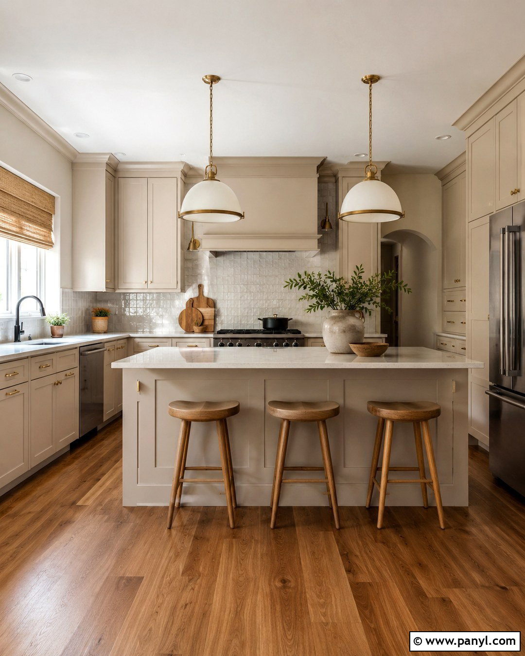 Soft Beige Kitchen With White Cabinets - 20 Soft Beige Wall Color Ideas