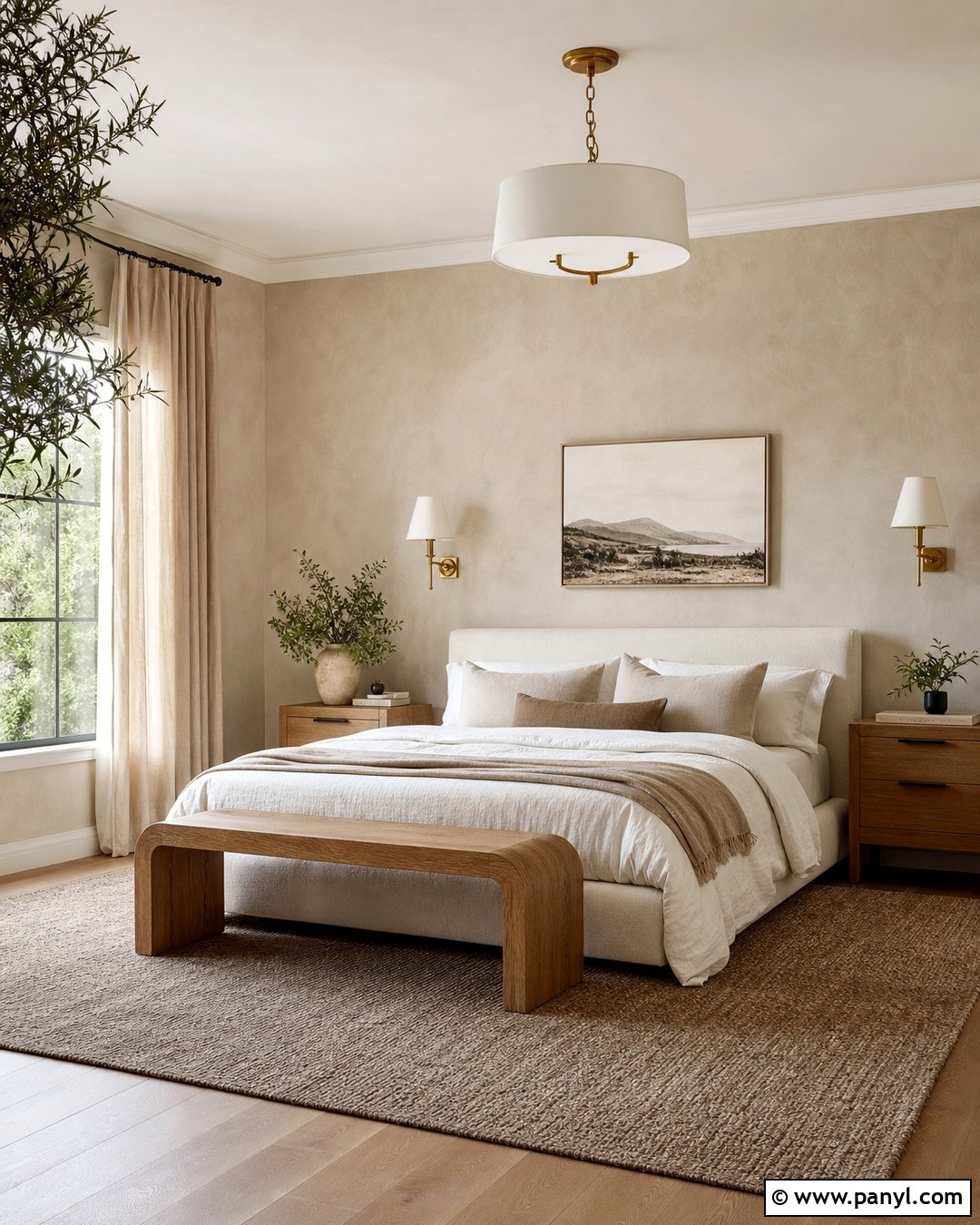 Soft Beige Limewash Bedroom - 35 Line Wash Walls