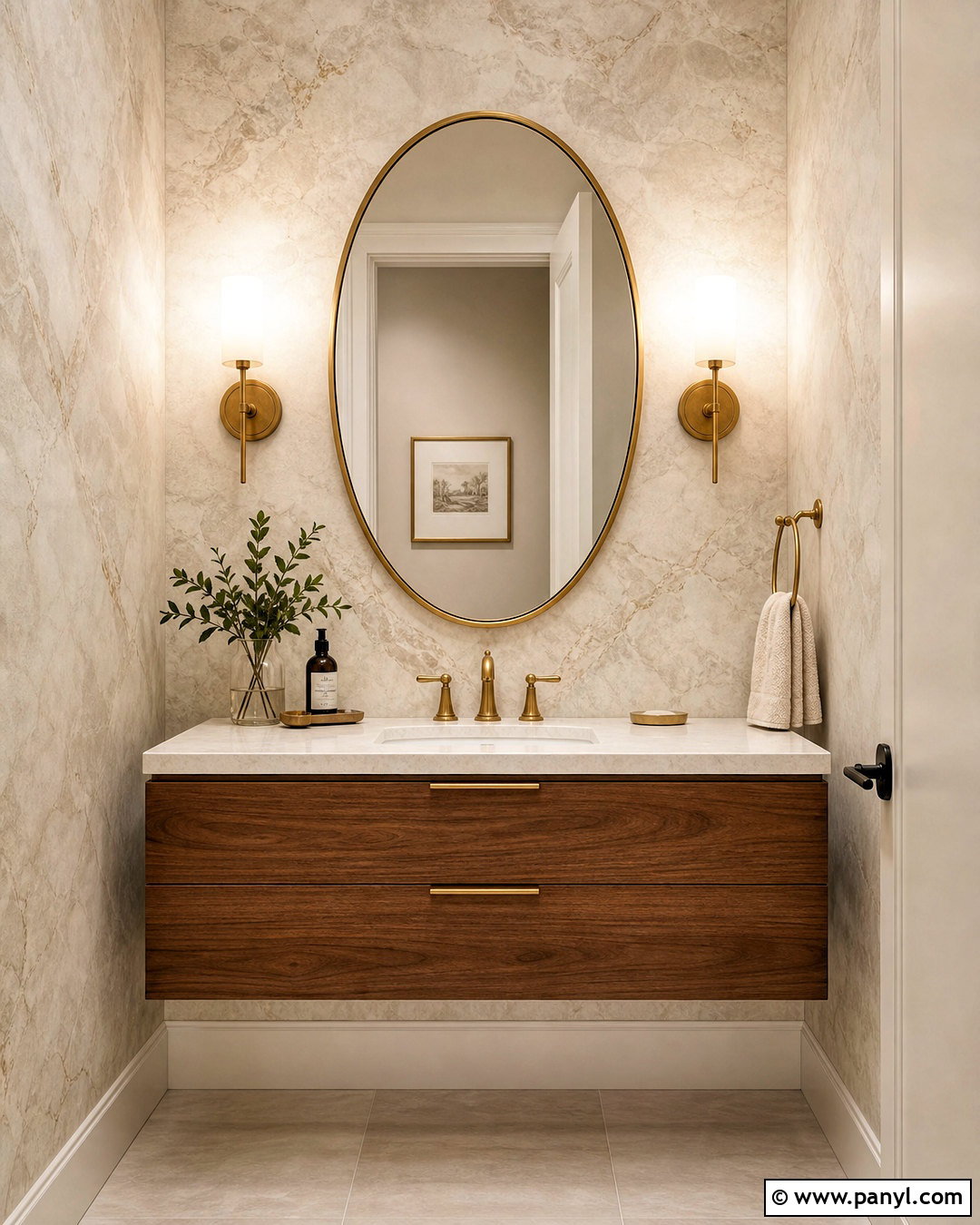 Soft Beige Marble Wallpaper Powder Room - 20 soft beige wallpaper ideas