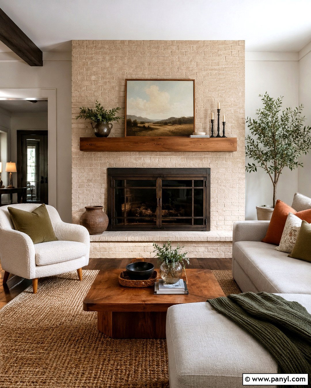 Soft Beige Painted Brick Fireplace - 20 Fireplace Colors Painted Brick Ideas