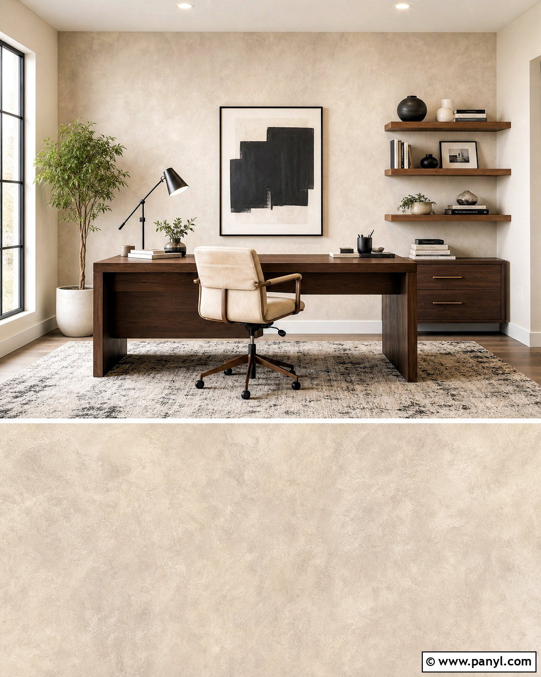 Soft Beige Plaster Wallpaper Home Office - 20 soft beige wallpaper ideas
