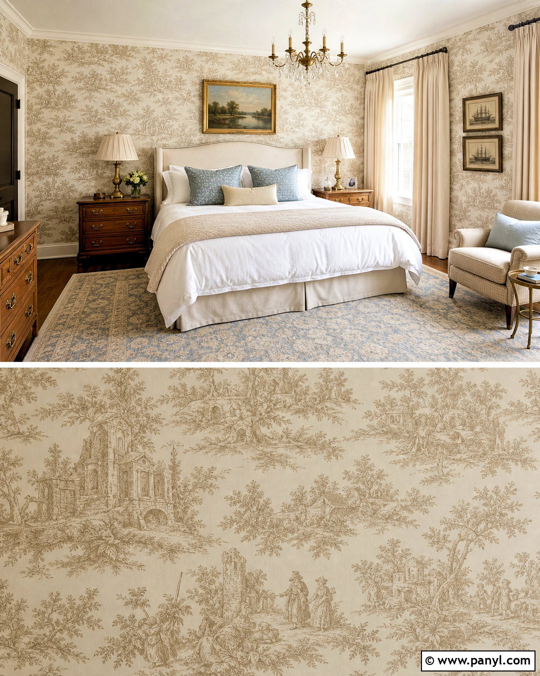 Soft Beige Toile Wallpaper Guest Bedroom - 20 soft beige wallpaper ideas