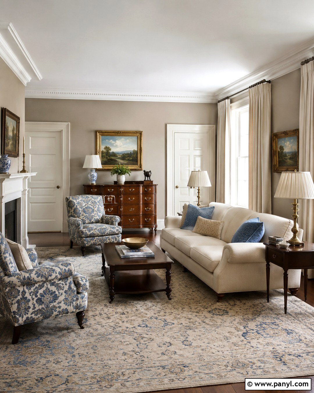 Soft Beige Traditional Room With Ivory Trim - 20 Soft Beige Wall Color Ideas