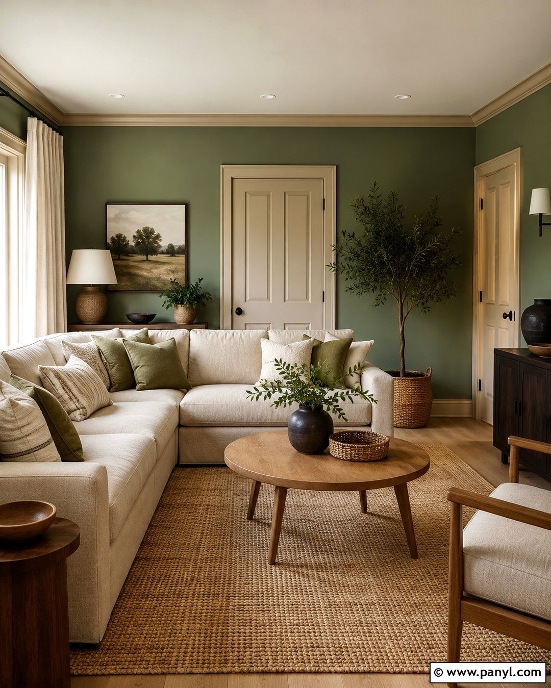 Soft Beige Trim With Green Walls - 20 Trim Colors For Green Walls