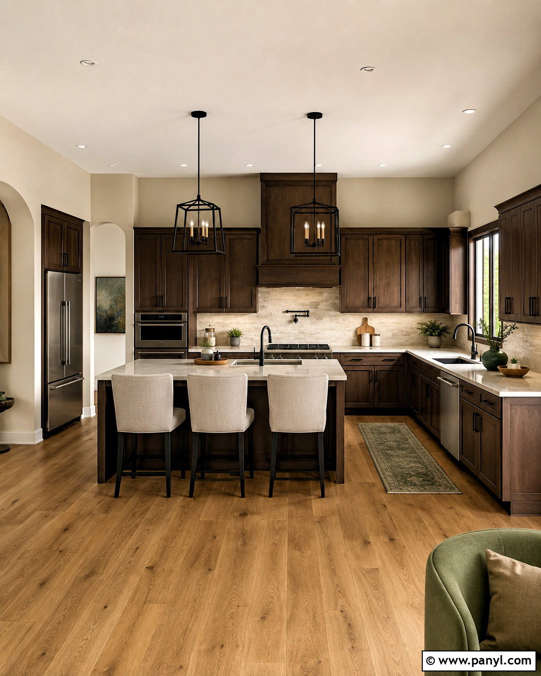 Soft Beige Walls With Dark Brown Cabinets - 20 Wall Color For Dark Brown Cabinets
