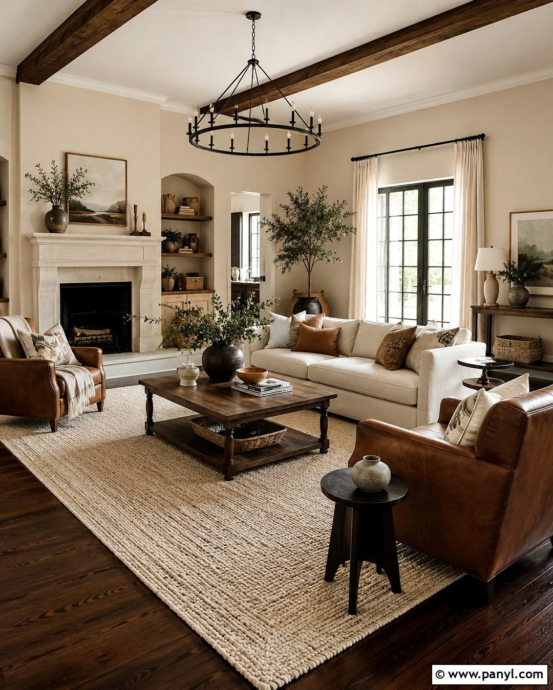 Soft Beige Walls With Dark Floors - 20 Dark Floor Wall Color Ideas