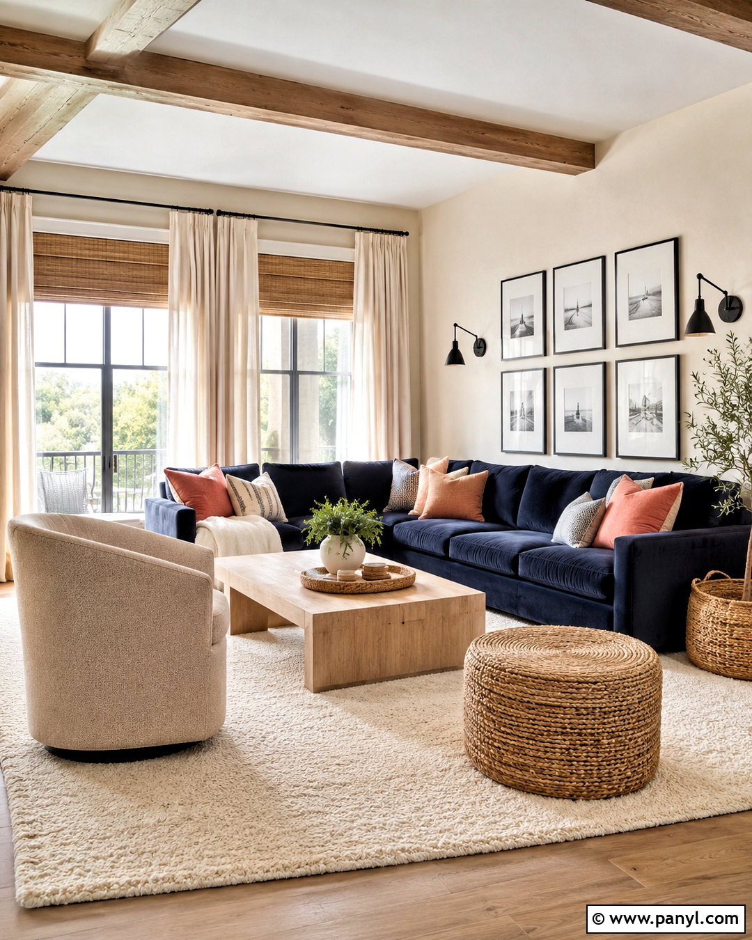 Soft Beige Walls With Navy Blue Sofa - 20 Wall Color For Navy Blue Sofa Ideas