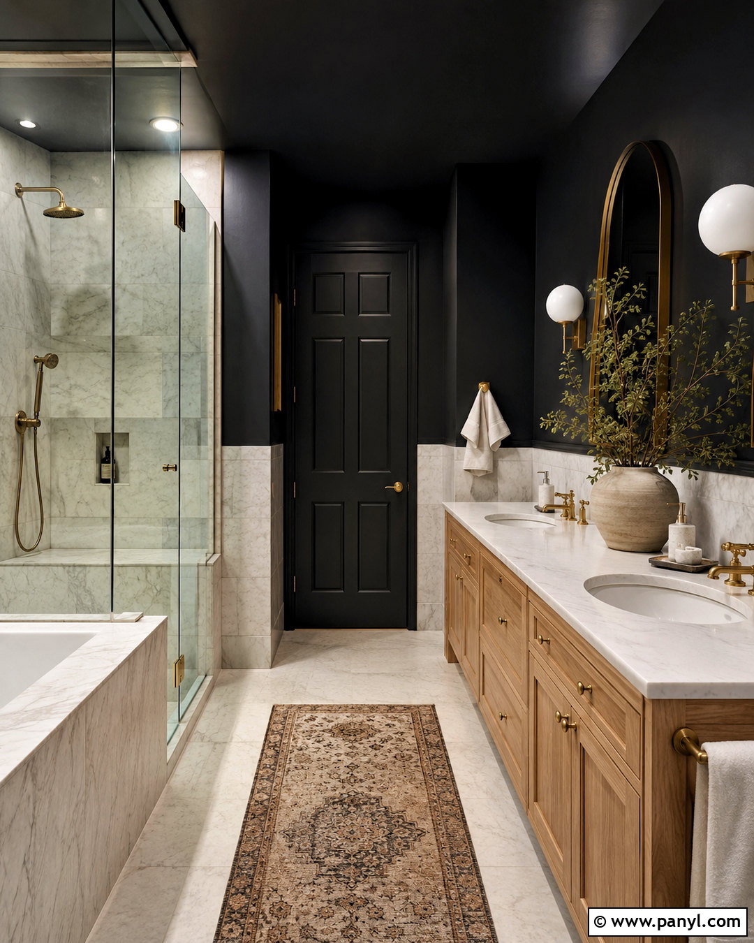 Soft Black Bathroom - 20 dark painted rooms