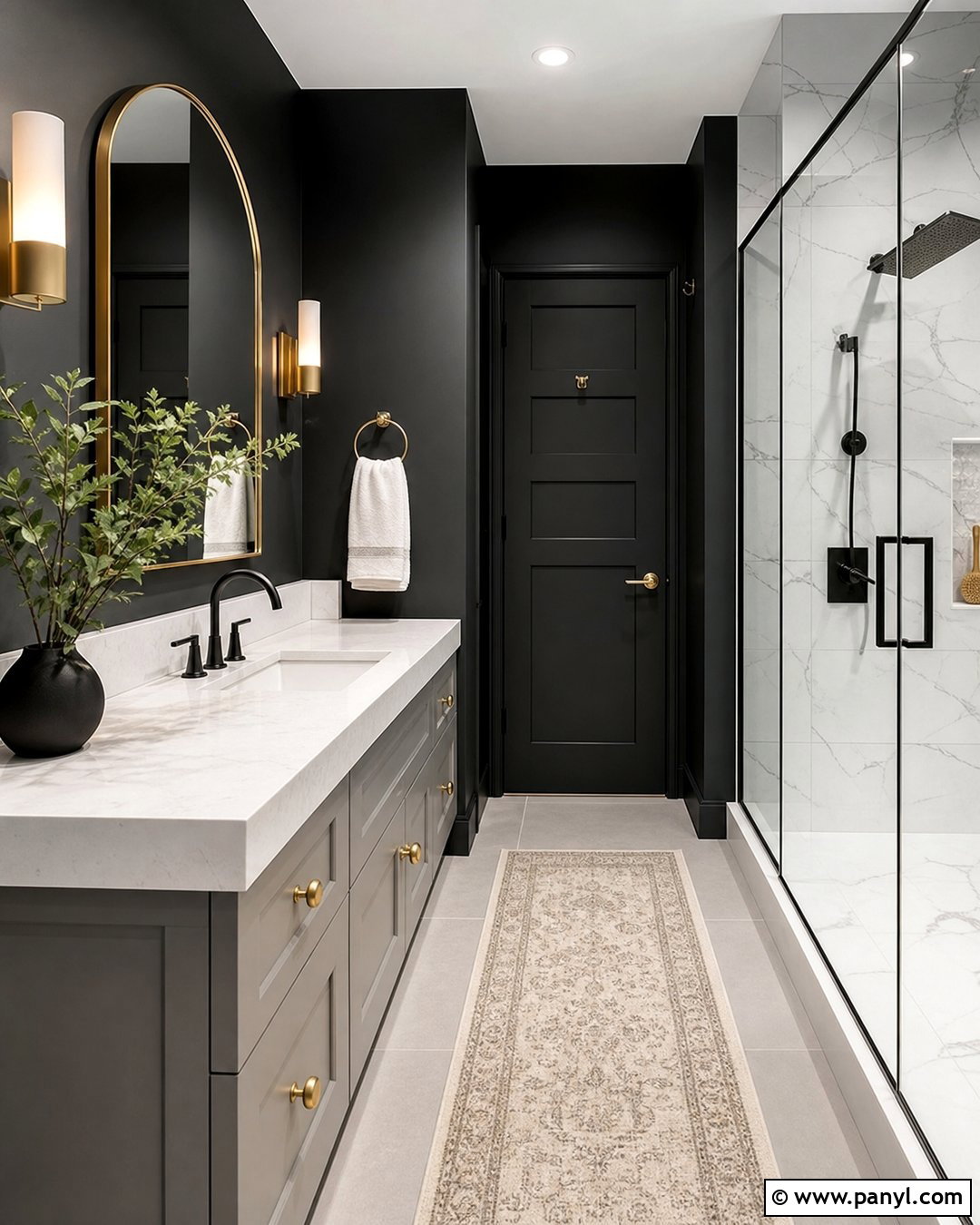 Soft Black Bathroom Walls - 35 grey vanity bathroom wall colors