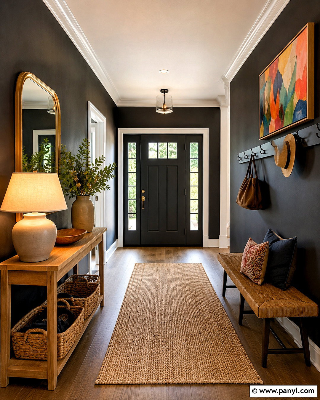 Soft Black Entryway - 20 best paint colors for interior ideas