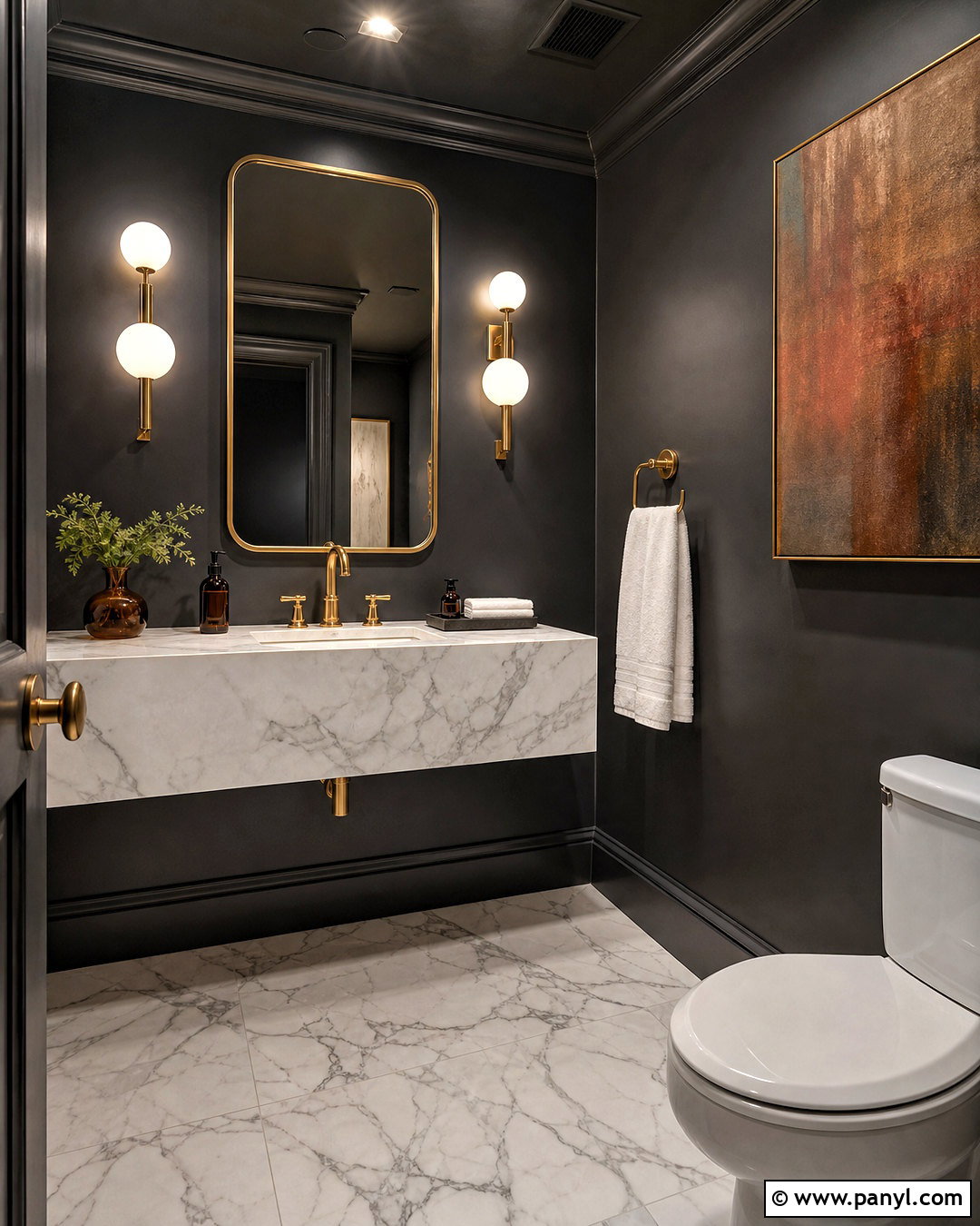 Soft Black Half Bathroom - 20 half bathroom paint ideas