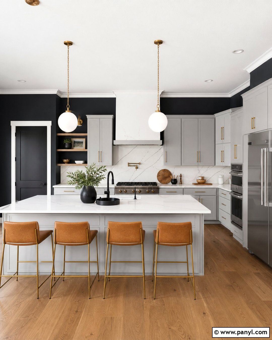 Soft Black Kitchen Walls - 35 Kitchen Wall Colors With Grey Cabinets