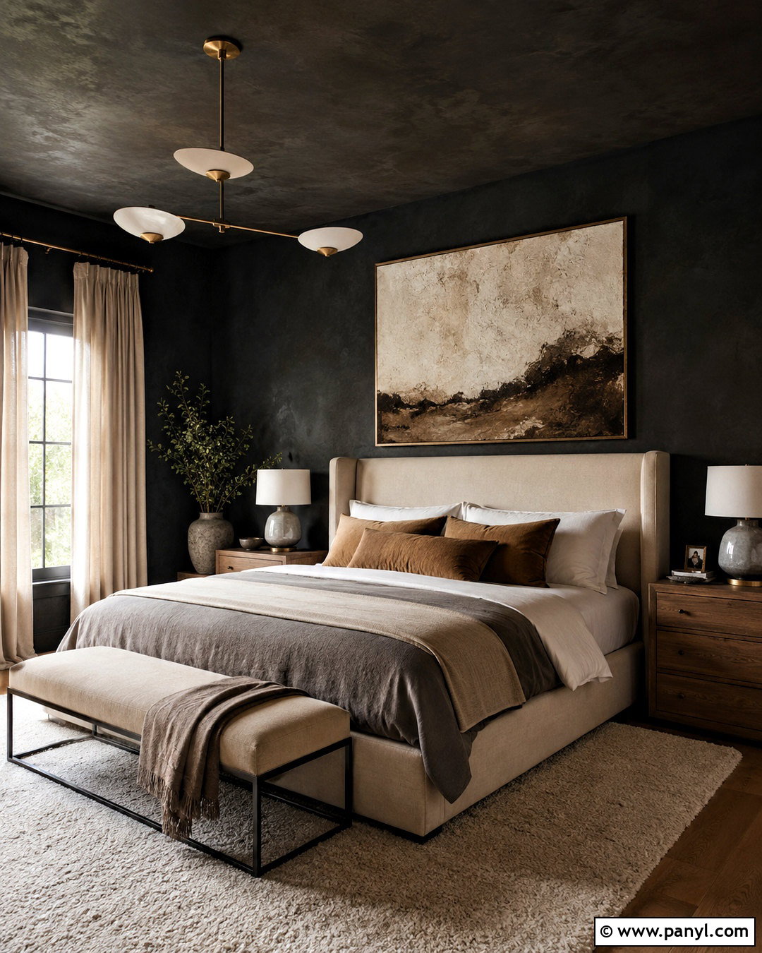 Soft Black Limewash Texture Bedroom - 20 limewash texture ideas