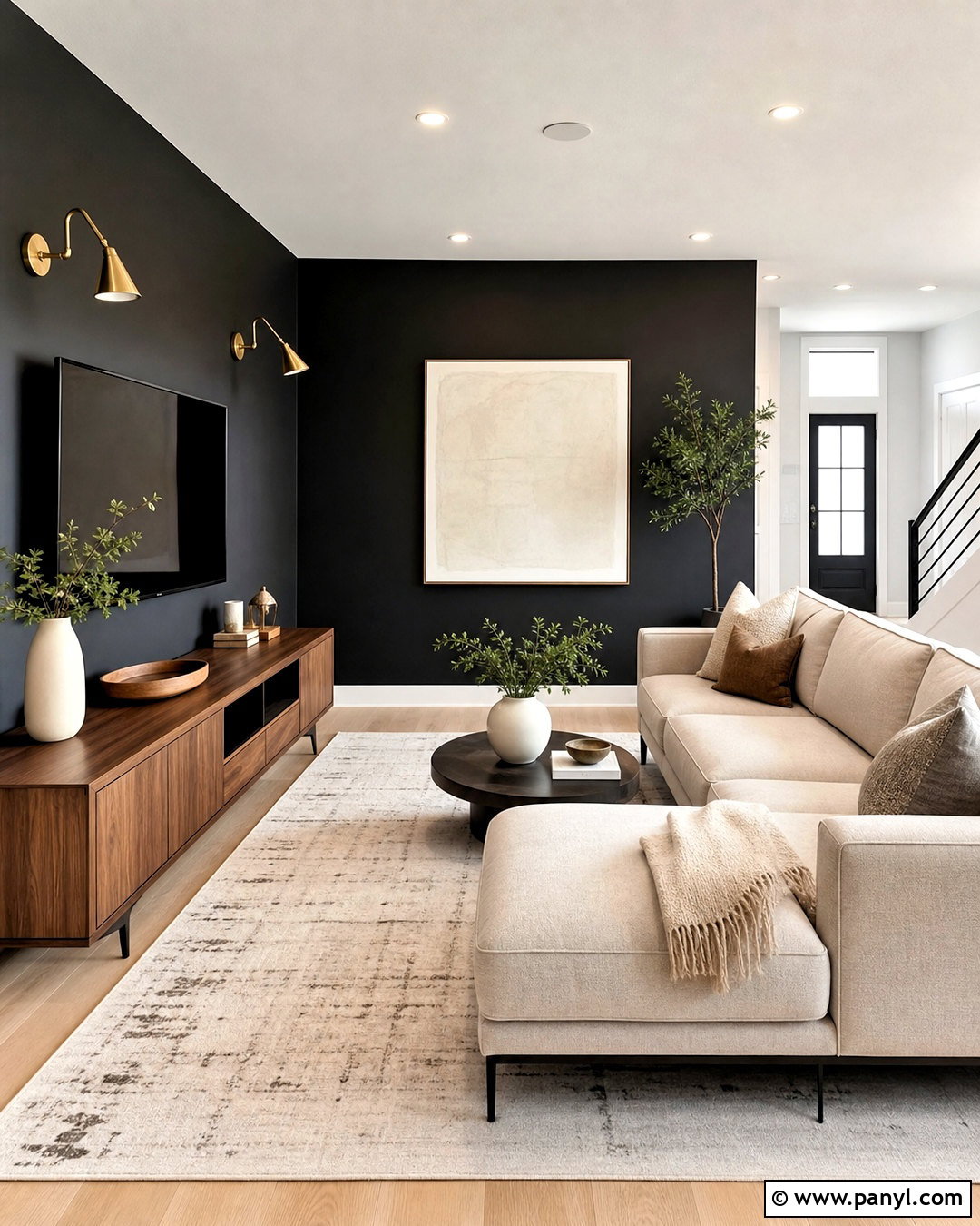 Soft Black Living Room Accent Wall - 20 living room accent wall color ideas