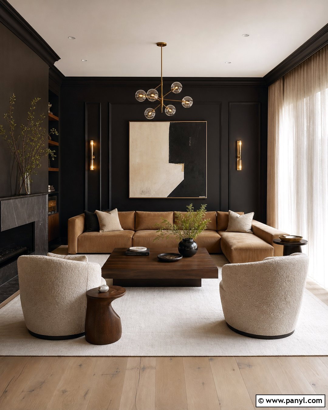 Soft Black Living Room Walls - 35 Best Wall Colors For Living Room Ideas