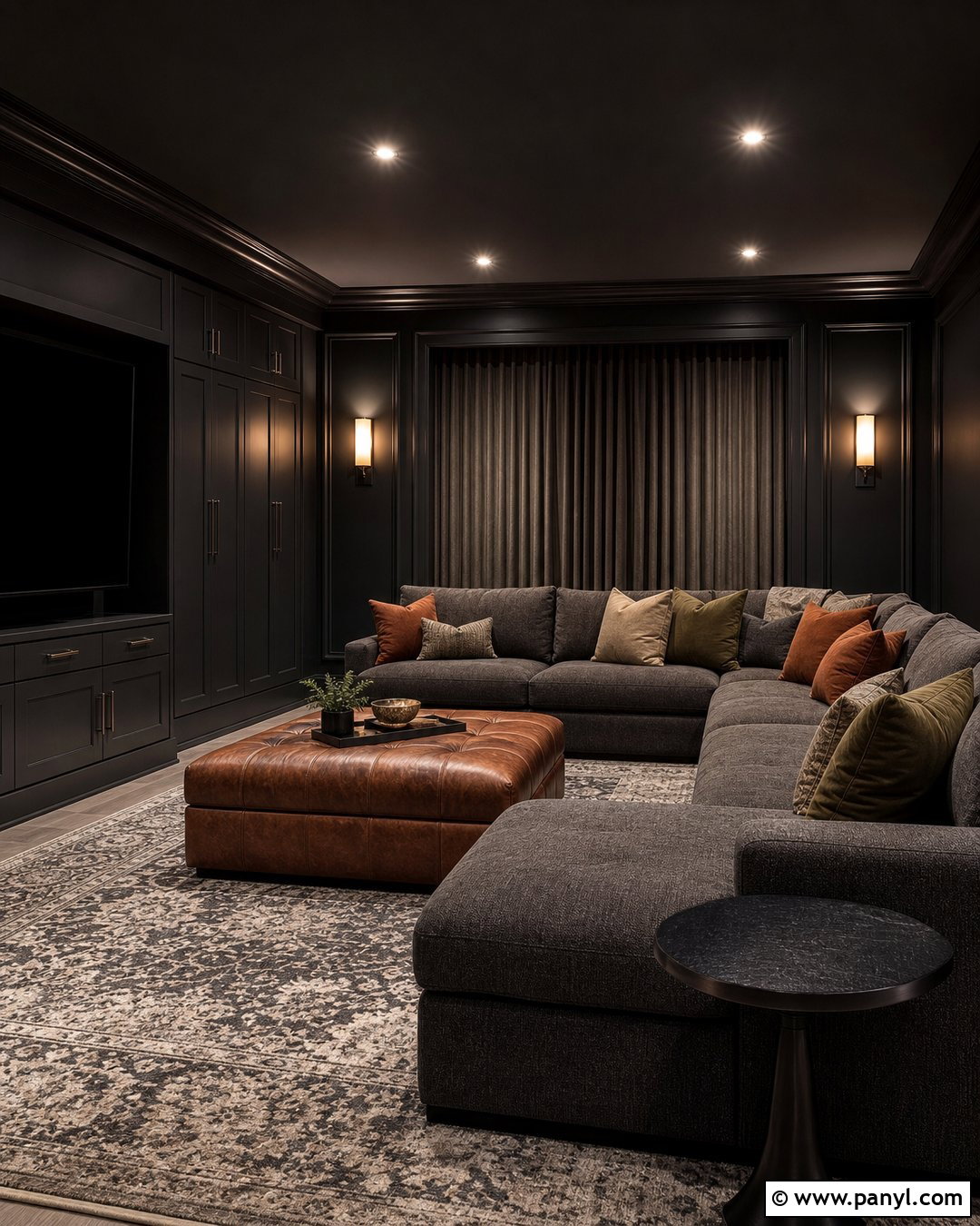 Soft Black Media Room Wall Color - 25 Home Interior Wall Colors