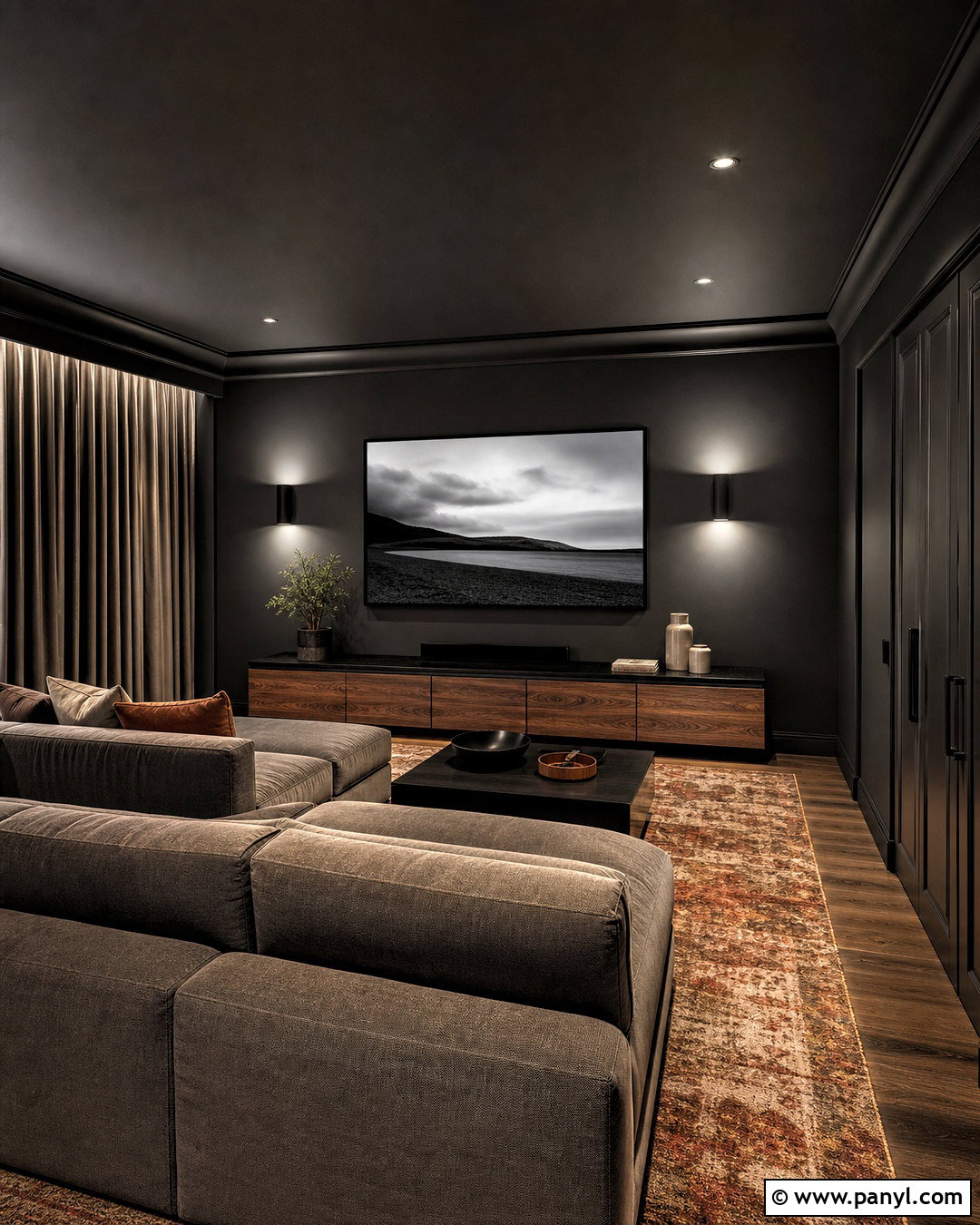 Soft Black Media Room Wall Paint - 20 interior wall paint ideas