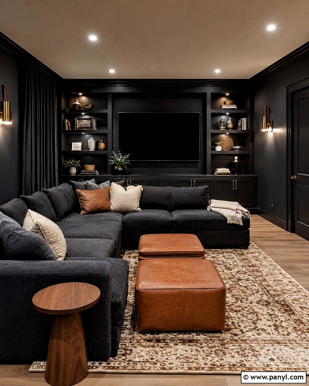 Soft Black Media Room Walls And Trim - 35 trim and walls same color ideas