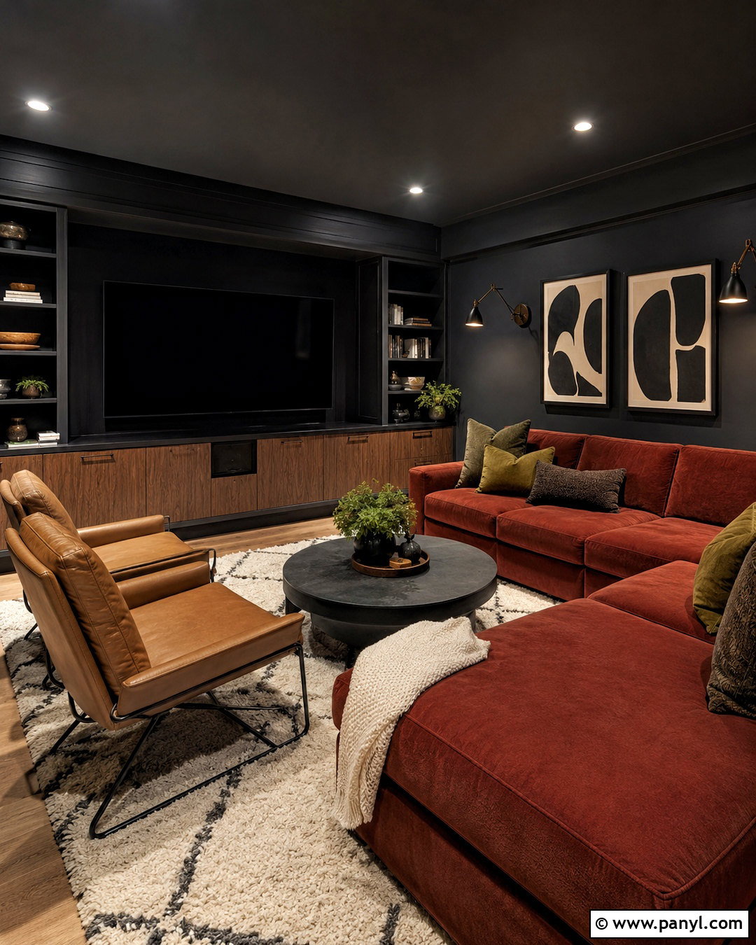 Soft Black Media Room - 20 bold paint colors