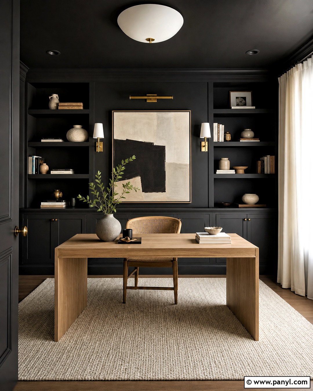 Soft Black Office Paint - 20 moody office paint colors