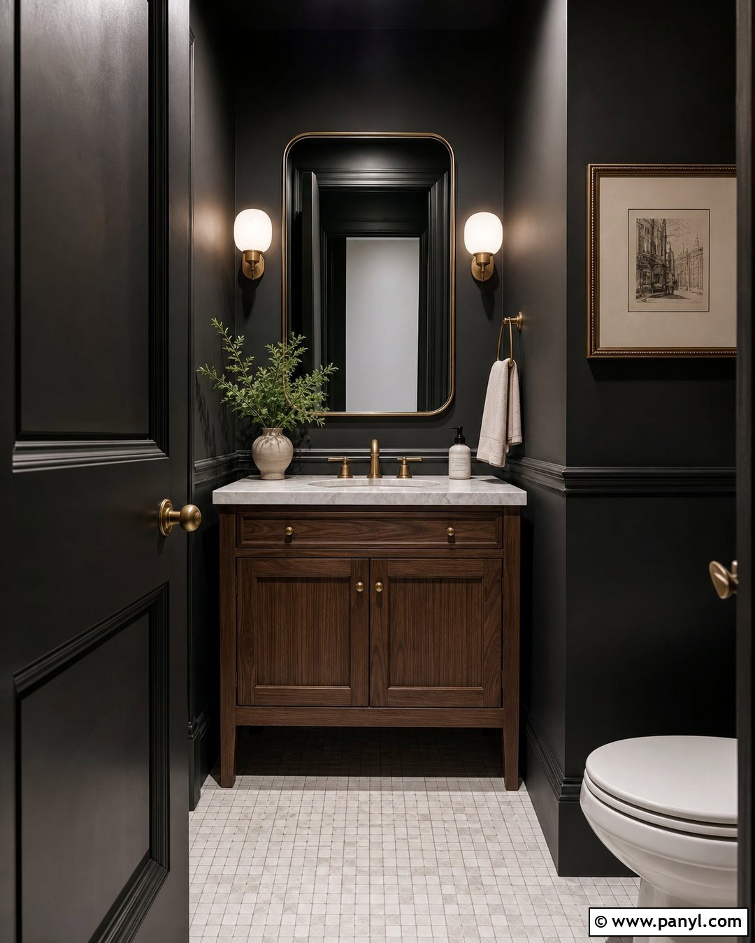 Soft Black Powder Room Wall Color - 25 Elegant Wall Colors