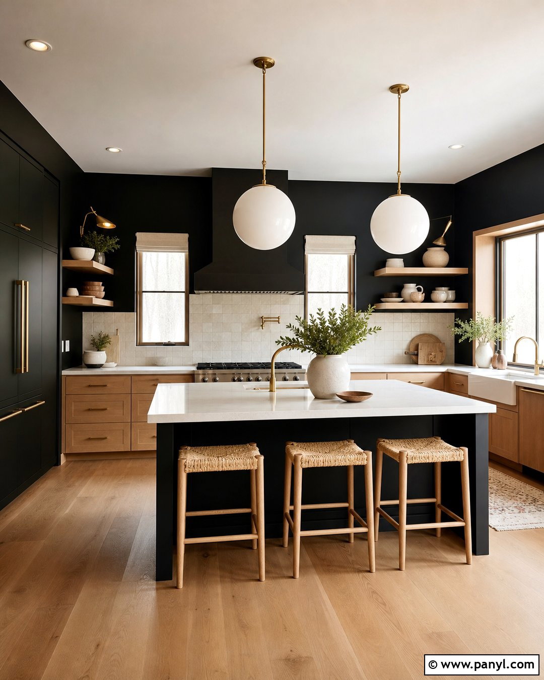 Soft Black Wall Color Kitchen - 30 Moody Wall Color Ideas