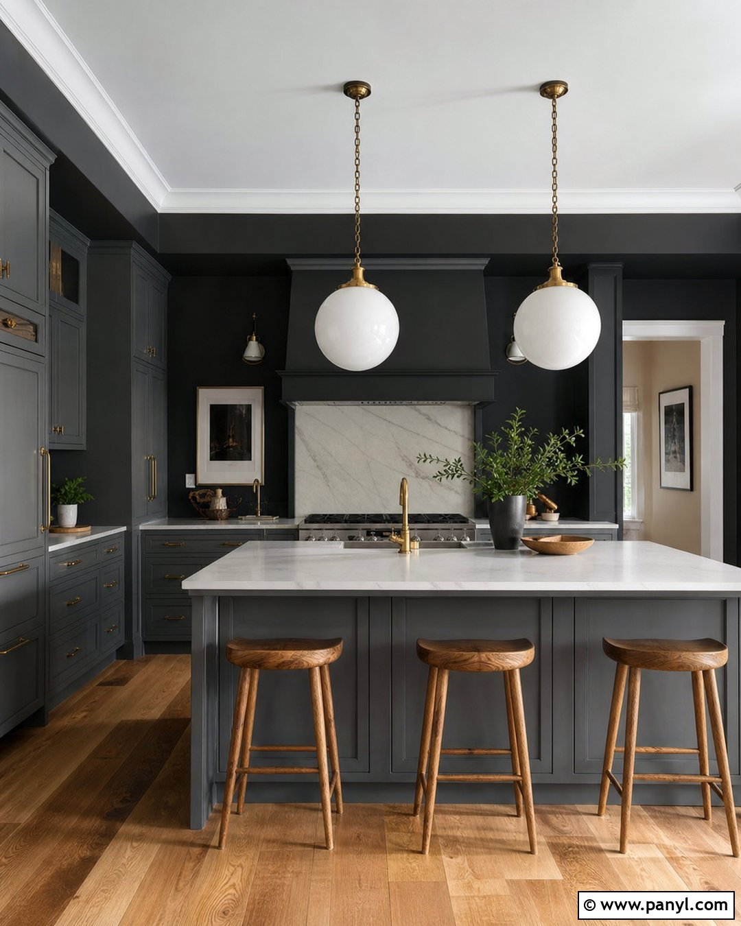 Soft Black Walls With Gray Kitchen Cabinets - 30 Gray Kitchen Cabinets Wall Color Ideas