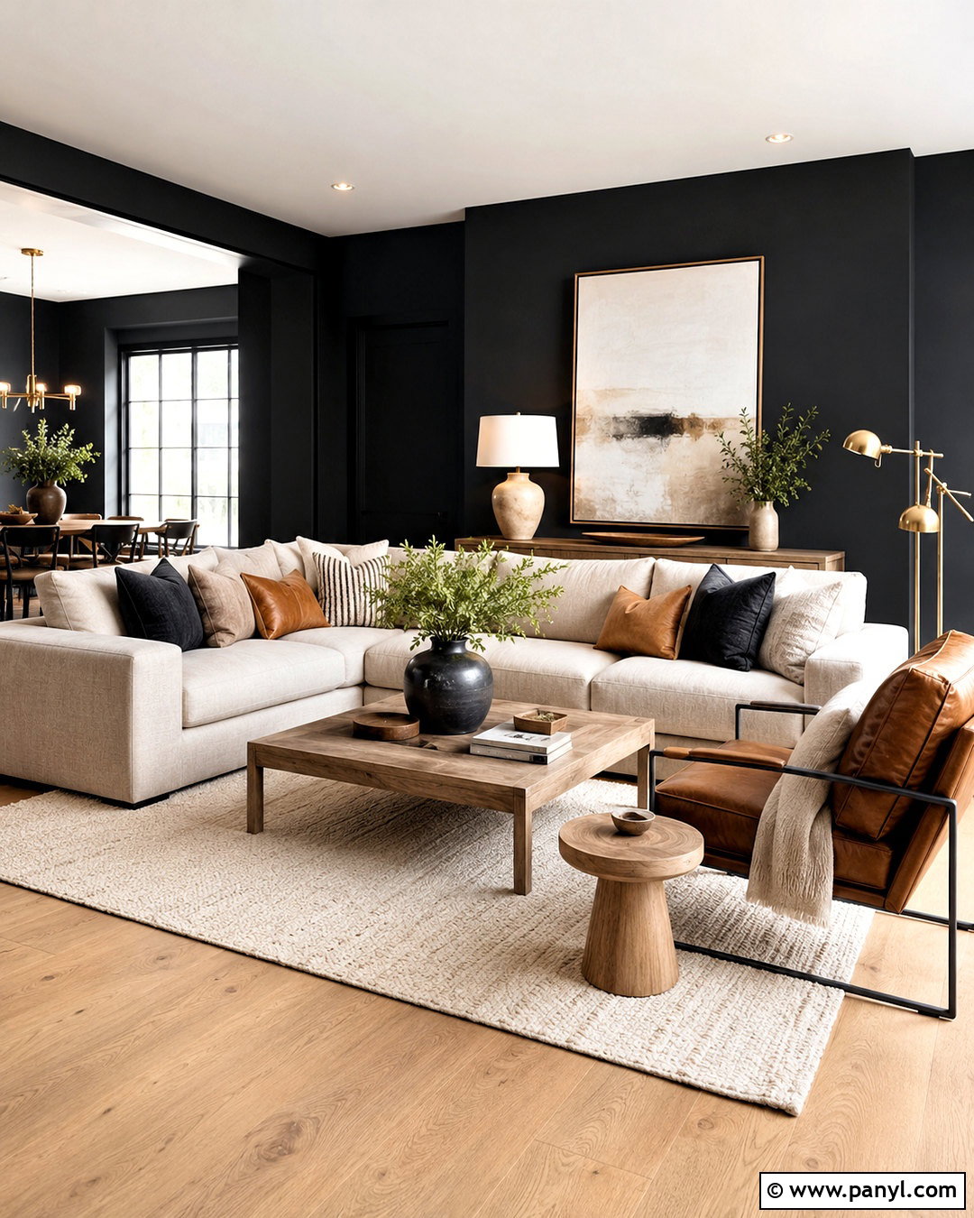 Soft Black Walls With Pale Wood Floors - 20 Wood Floor Wall Color Ideas