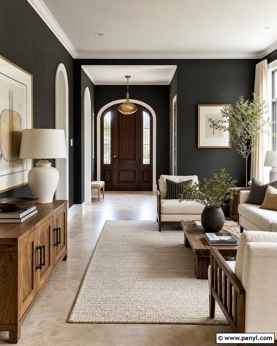 Soft Black Walls With Travertine Floors - 20 Best Wall Color For Travertine Floors