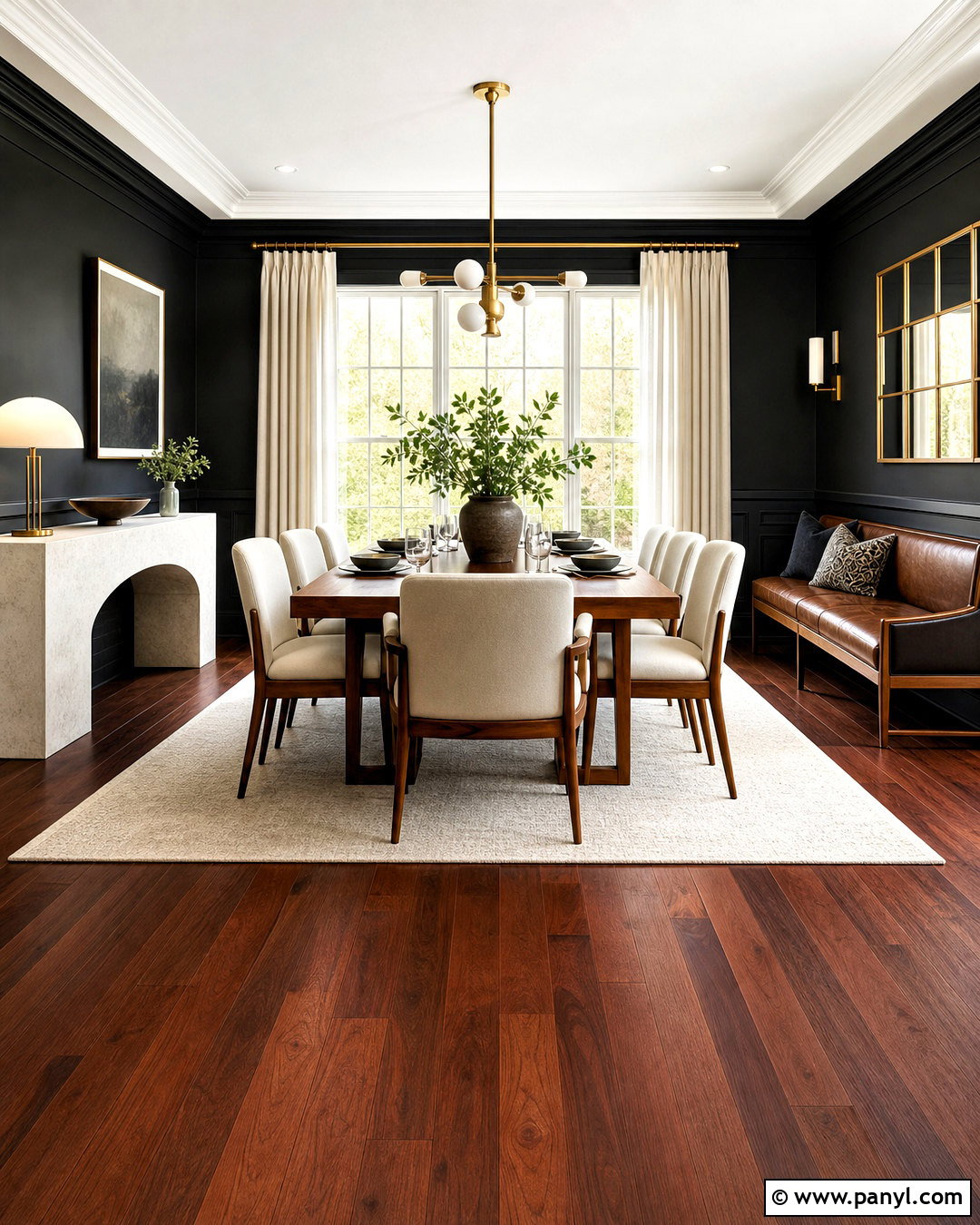Soft Black With Cherry Wood Floors - 20 cherry wood floors color schemes