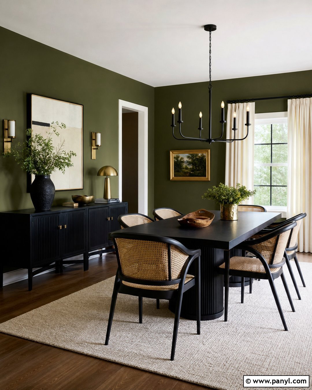 Soft Black With Olive Green Walls - 20 Colors That Go With Olive Green Walls