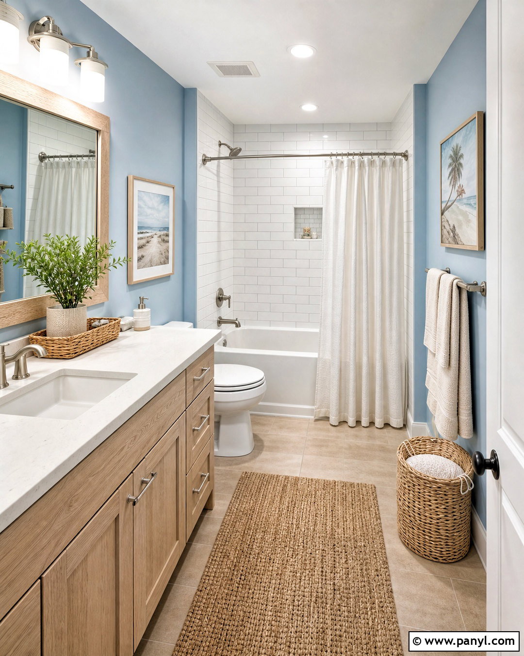 Soft Blue And Sand Bathroom - 20 bathroom color palette ideas