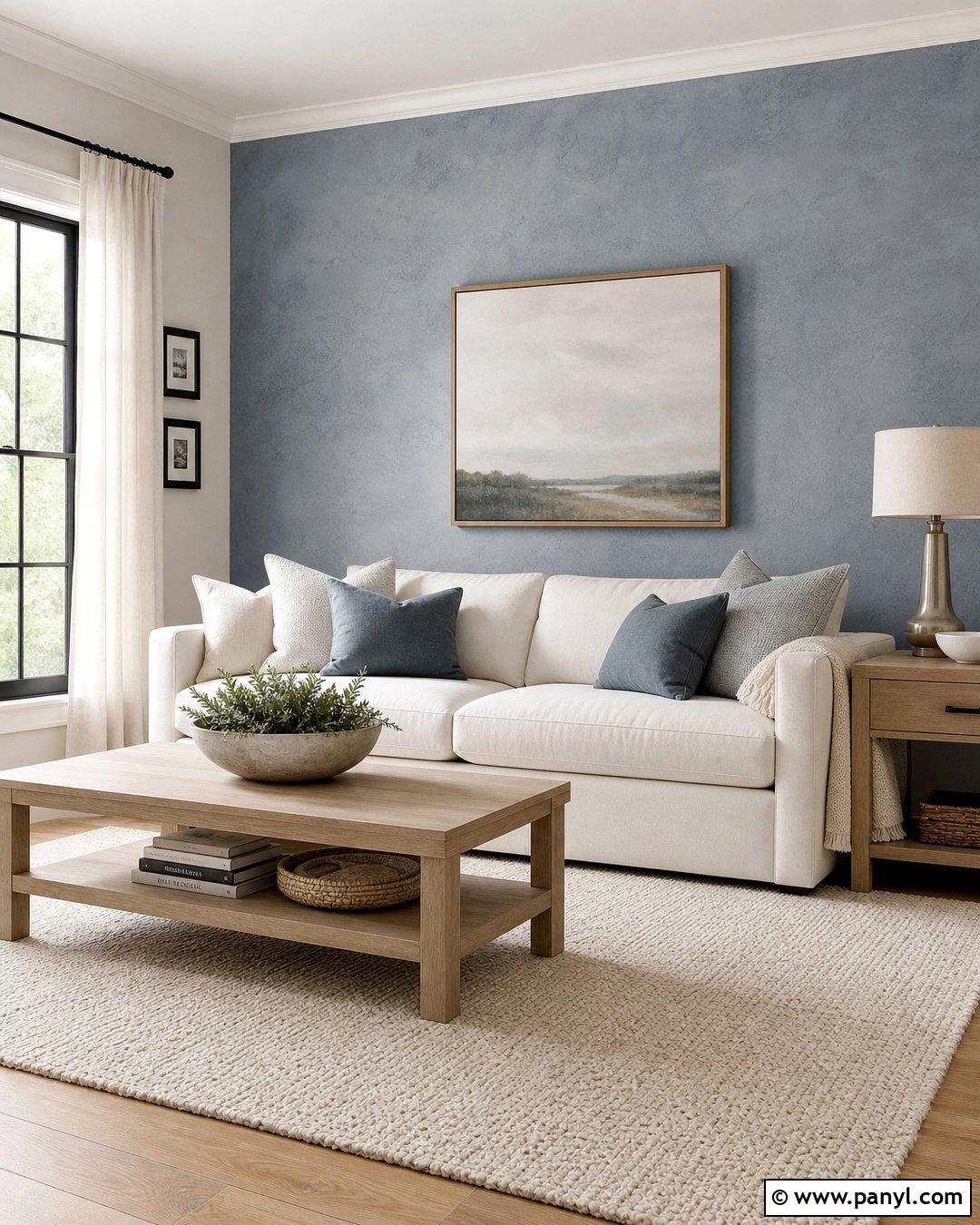 Soft Blue Limewash Accent Wall - 25 Small Room Accent Wall Ideas