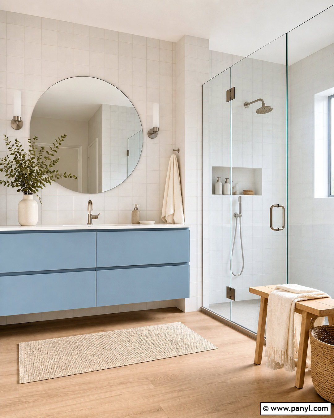 Soft Blue Scandinavian Vanity - 20 blue vanity bathroom ideas