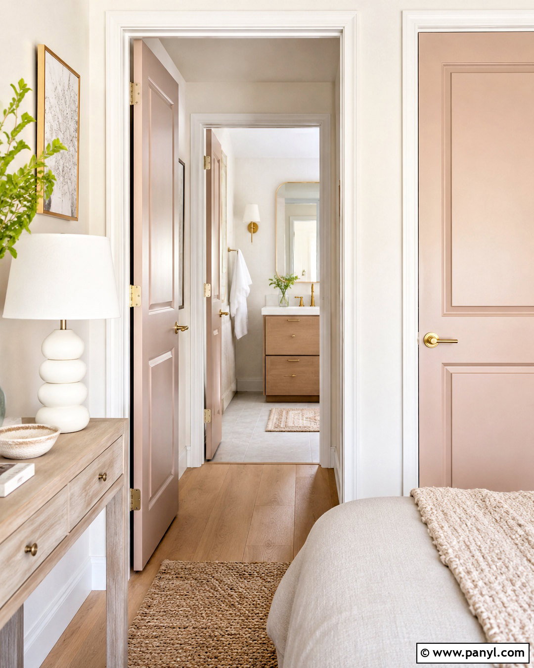 Soft Blush Interior Doors With Ivory Walls - 20 painted interior doors colour schemes