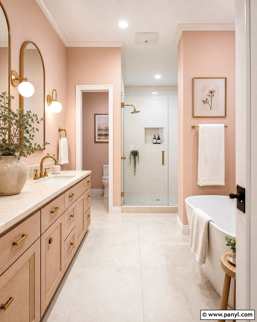 Soft Blush Pink Bathroom - 20 pink bathroom paint ideas