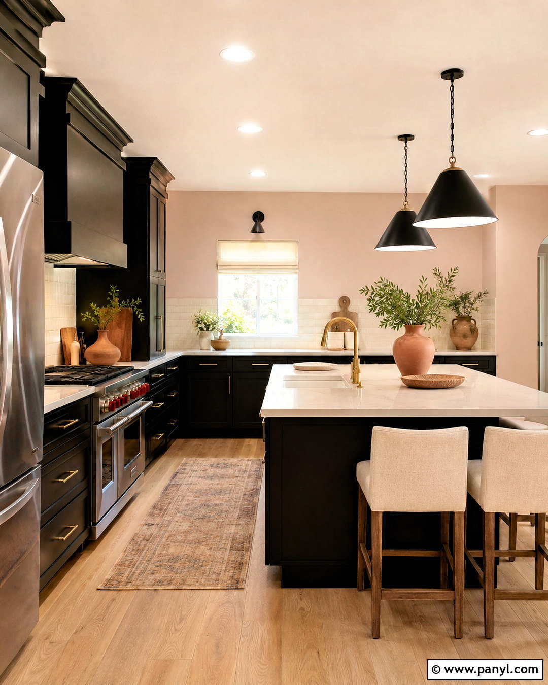 Soft Blush Walls With Black Cabinets - 20 What Wall Color Goes With Black Cabinets