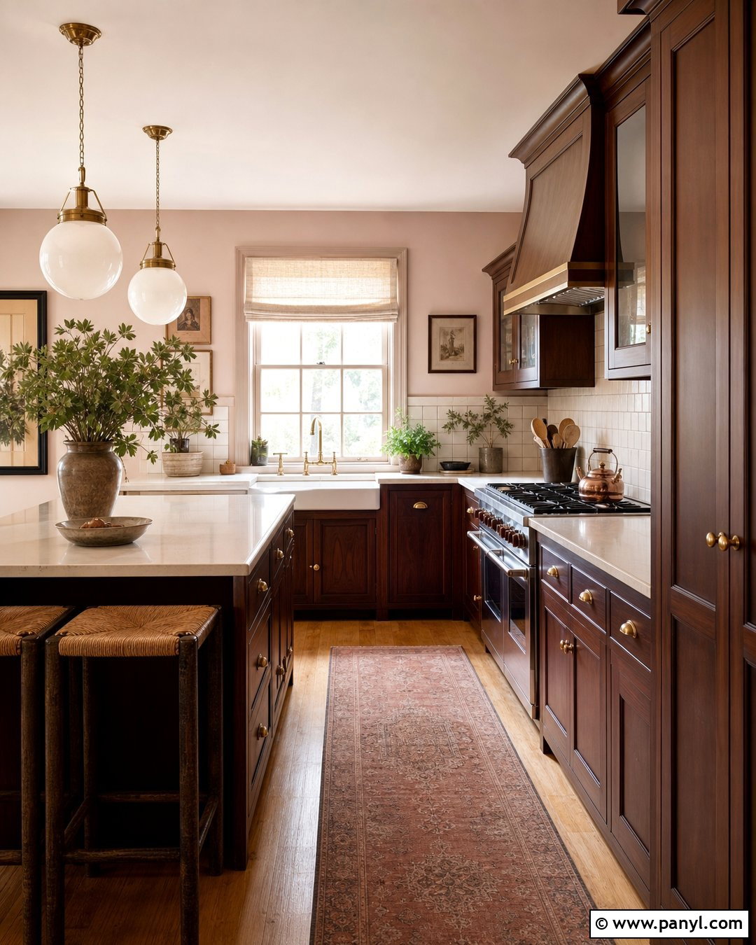Soft Blush Walls With Dark Cherry Cabinets - 20 Dark Cherry Kitchen Cabinets Wall Color Ideas